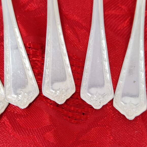 7X HAMPDEN Silverplate International Silver Wm Rogers Ice Cream Fork 5" - Picture 7 of 13